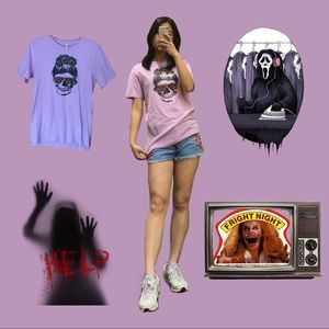 The Skull with Leopard prints sunglasses T shirt